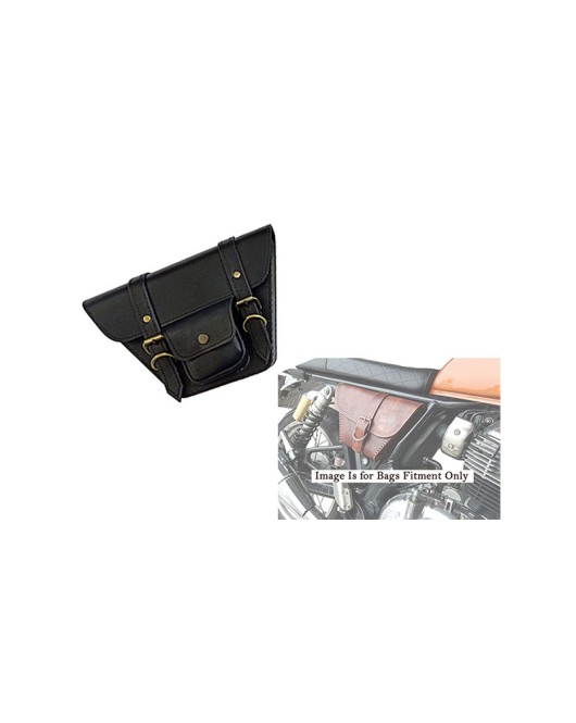 Royal Enfield GT and Interceptor 650 Side Panel Bag With Pocket Genuine Leather Black