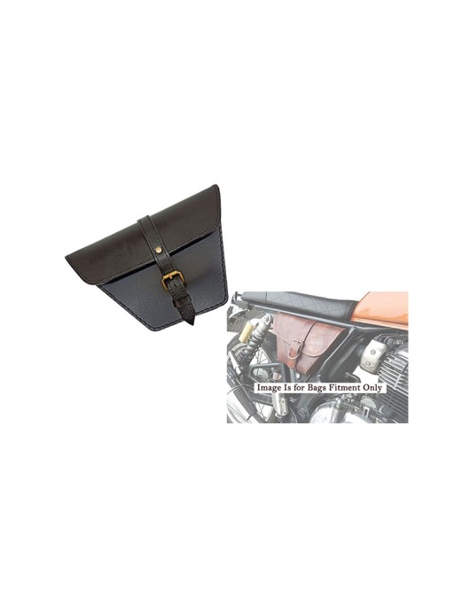 Royal Enfield GT Continental and Interceptor 650 Side Panel Bag Genuine Leather Black