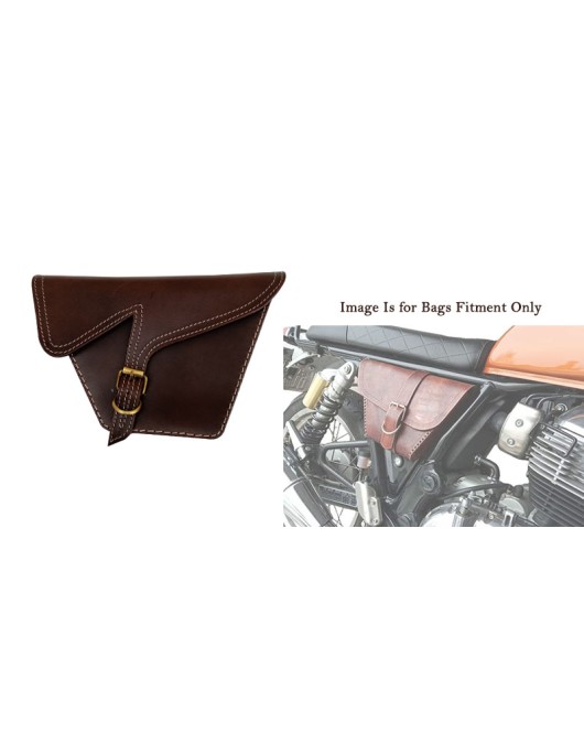 Royal Enfield GT and Interceptor 650 Side Panel Bag Genuine Leather Brown