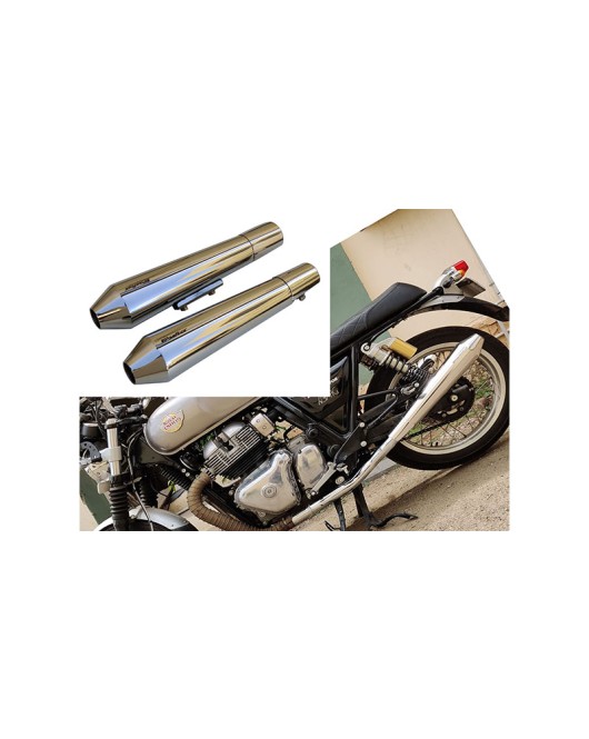 Royal Enfield GT Continental and Interceptor 650 Short Exhaust Silencer Polished