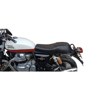 Royal Enfield GT Continental and Interceptor 650 Diamond Design Leather Dual Seat Black