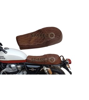 Royal Enfield GT Continental and Interceptor 650 Diamond Design Dual Leather Seat Brown