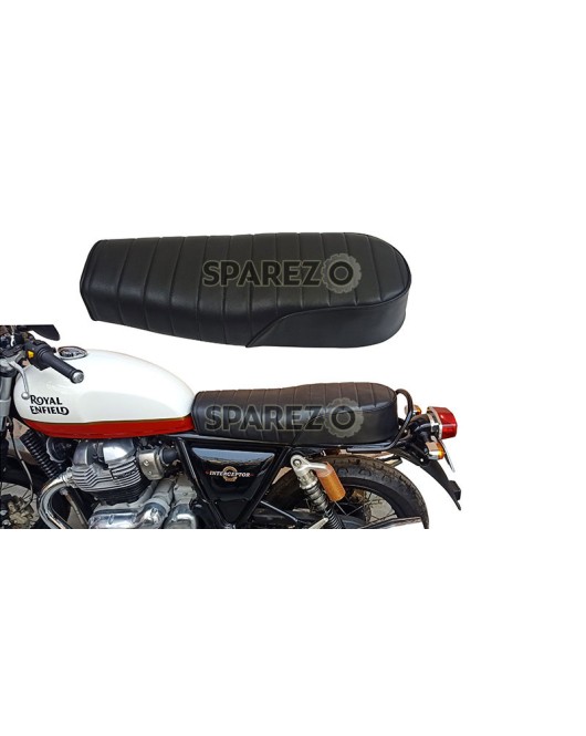 Royal Enfield Twins GT Continental and Interceptor 650 Dual Genuine Leather Seat Black