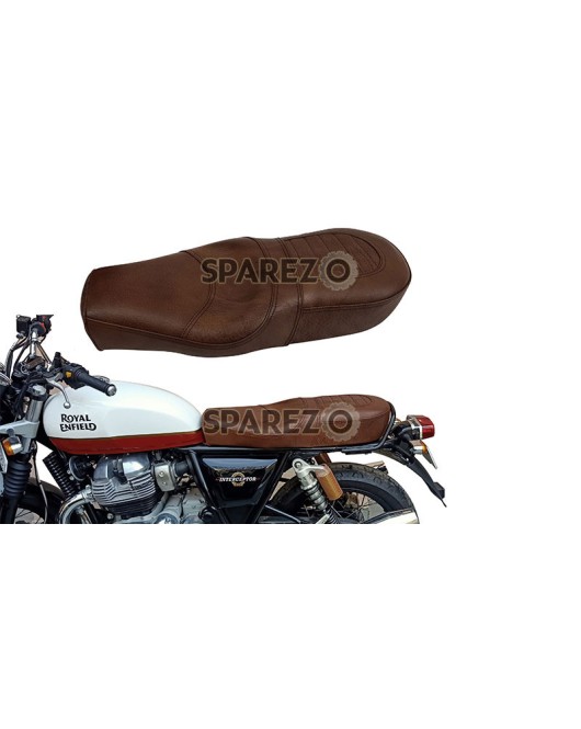 Royal Enfield GT Continental and Interceptor 650 Genuine Leather Dual Seat Brown