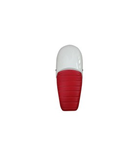 Royal Enfield GT and Interceptor 650cc Red Leather Dual Seat With White Cowl