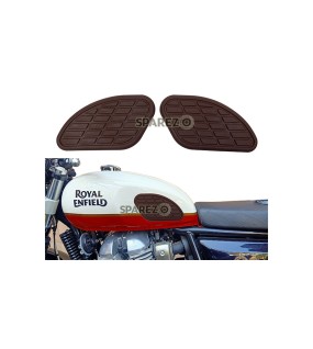 Royal Enfield GT and Interceptor 650cc Fuel Gas Tank Rubber Knee Pad Pair Dark Brown