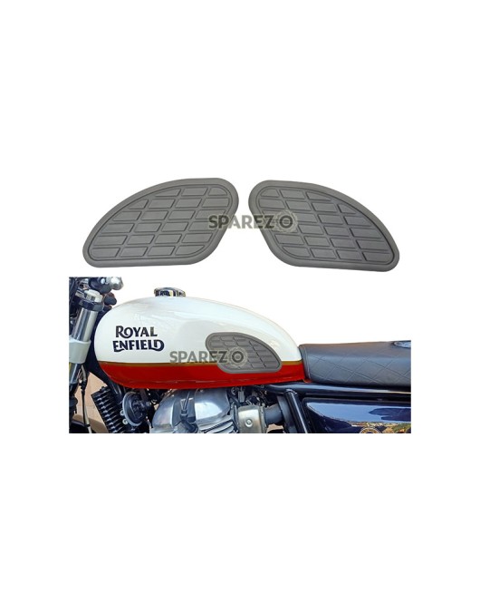 Royal Enfield GT and Interceptor 650cc Fuel Gas Tank Rubber Knee Pad Pair Grey