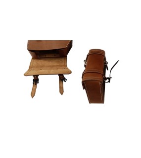 Royal Enfield GT and Interceptor 650cc Leather Dual Seat With Pannier Bags with Mounting D1