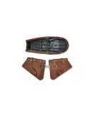Royal Enfield GT and Interceptor 650cc Leather Dual Seat With Pannier Bags with Mounting D1