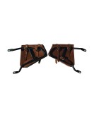 Royal Enfield GT and Interceptor 650cc Leather Dual Seat With Pannier Bags with Mounting