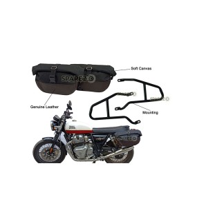 Royal Enfield GT Continental and Interceptor 650cc Soft Pannier Bags With Mounting Rails D1