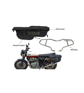 Royal Enfield GT Continental and Interceptor 650cc Soft Pannier Bags With Mounting Rails
