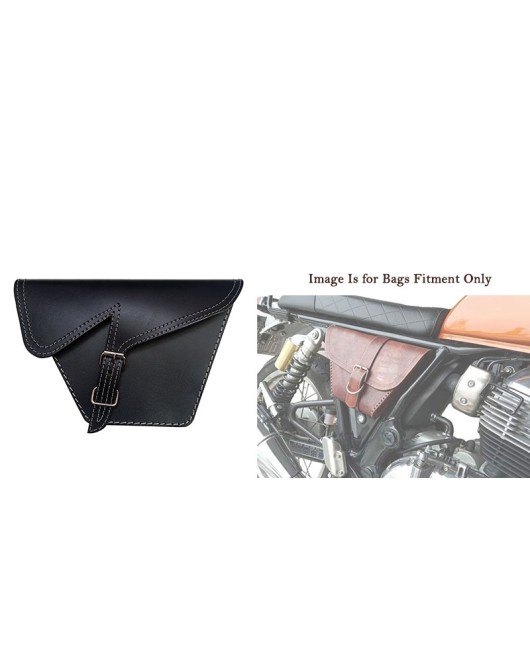 Royal Enfield GT Continental and Interceptor 650 Side Panel Bag Black Genuine Leather