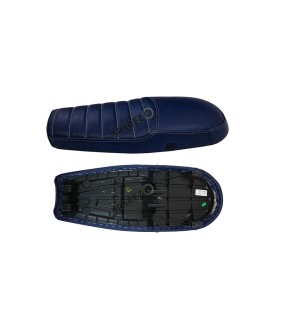 Royal Enfield GT and Interceptor 650 Blue Genuine Leather Dual Seat D18