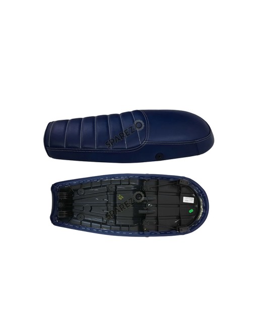 Royal Enfield GT and Interceptor 650 Blue Genuine Leather Dual Seat D18