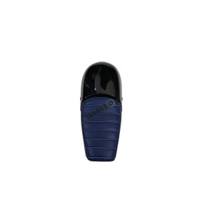 Royal Enfield GT and Interceptor 650 Blue Genuine Leather Dual Seat with Black Cowl