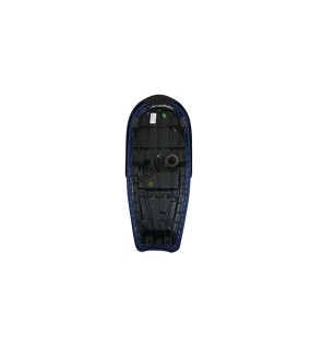 Royal Enfield GT and Interceptor 650 Blue Genuine Leather Dual Seat with Black Cowl
