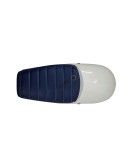 Royal Enfield GT and Interceptor 650 Blue Genuine Leather Dual Seat with White Cowl
