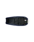 Royal Enfield GT and Interceptor 650 Blue Genuine Leather Dual Seat with White Cowl