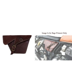 Royal Enfield GT and Interceptor 650 Side Panel Bag Genuine Leather Cherry Brown
