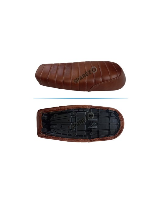 Royal Enfield GT and Interceptor 650cc Genuine Leather Brown Dual Seat D23