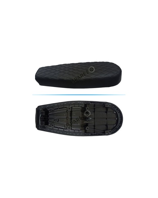 Royal Enfield GT and Interceptor 650cc Black Genuine Leather Dual Seat D24