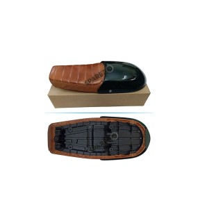 Royal Enfield GT and Interceptor 650cc Leather Dual Seat With Green Cowl D8