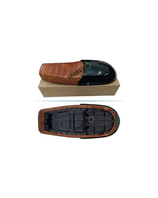 Royal Enfield GT and Interceptor 650cc Leather Dual Seat With Green Cowl D8