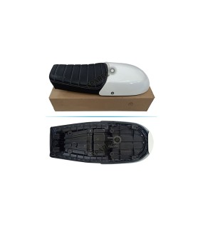 Royal Enfield GT and Interceptor 650cc Genuine Leather Dual Seat With White Cowl D27