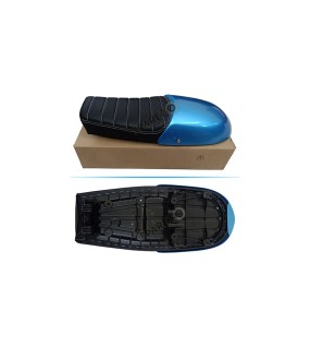 Royal Enfield GT and Interceptor 650cc Genuine Leather Dual Seat With Blue Cowl D27