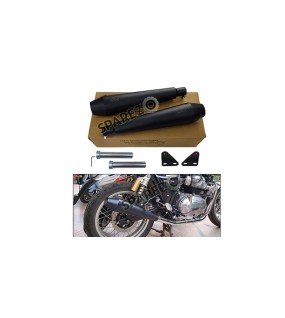 Royal Enfield GT and Interceptor 650cc AEW TE 101 Black Exhaust Silencer Pair