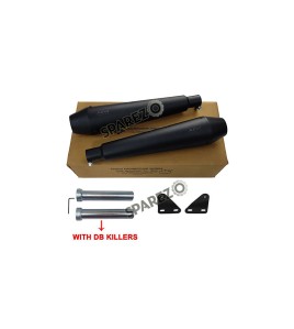 Royal Enfield GT and Interceptor 650cc AEW TE 101 Black Exhaust Silencer Pair