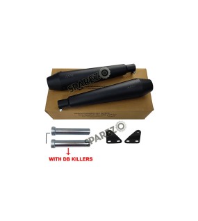 Royal Enfield GT and Interceptor 650cc AEW TE 101 Black Exhaust Silencer Pair