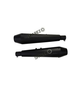 Royal Enfield GT and Interceptor 650cc AEW TE 101 Black Exhaust Silencer Pair