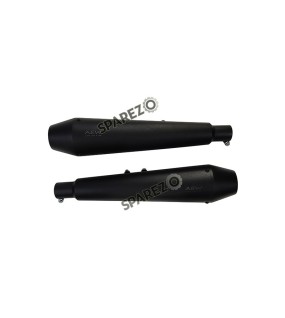 Royal Enfield GT and Interceptor 650cc AEW TE 101 Black Exhaust Silencer Pair