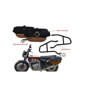Royal Enfield GT Continental and Interceptor 650cc Soft Pannier Bags With Mounting Rails D3