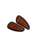 Customized Royal Enfield Interceptor 650cc Leather Knee Pad Pair Orange Crush D10