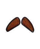 Customized Royal Enfield Interceptor 650cc Leather Knee Pad Pair Orange Crush D10