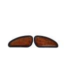 Customized Royal Enfield Interceptor 650cc Leather Knee Pad Pair Orange Crush D10