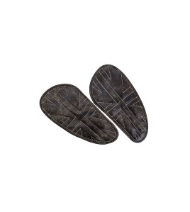 Customized Royal Enfield Interceptor 650cc Leather Knee Pad Pair Union Jack Rusty Grey D8