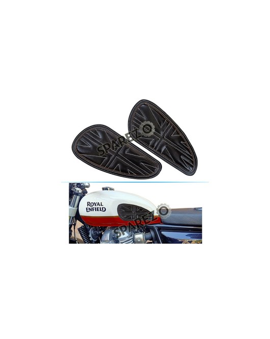 Customized Royal Enfield Interceptor 650 Leather Knee Pad Pair Union Jack D6
