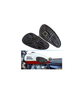 Customized Royal Enfield Interceptor 650cc Leather Knee Pad Pair Union Jack D5