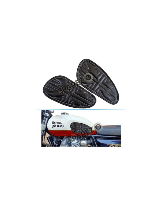 Customized Royal Enfield Interceptor 650cc Leather Knee Pad Pair Union Jack D5