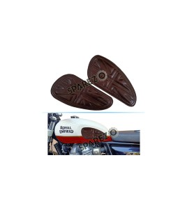 Customized Royal Enfield Interceptor 650cc Leather Knee Pad Pair Union Jack D4