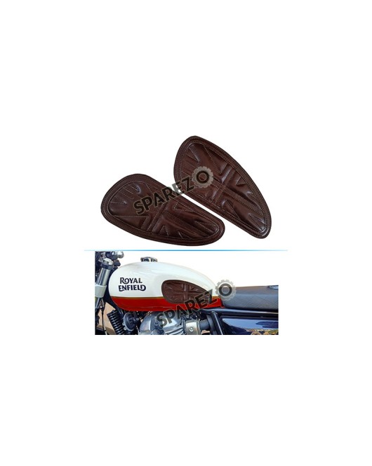 Customized Royal Enfield Interceptor 650cc Leather Knee Pad Pair Union Jack D4