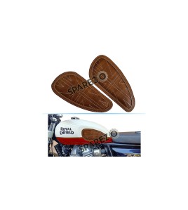 Customized Royal Enfield Interceptor 650cc Leather Knee Pad Pair Union Jack D3