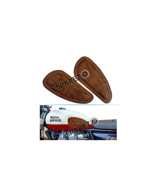 Customized Royal Enfield Interceptor 650cc Leather Knee Pad Pair Union Jack D3