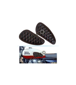 Customized Royal Enfield Interceptor 650cc Leather Knee Pad Pair Union Jack D2