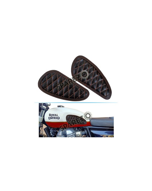 Customized Royal Enfield Interceptor 650cc Leather Knee Pad Pair Union Jack D2