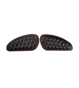 Customized Royal Enfield Interceptor 650cc Leather Knee Pad Pair Union Jack D2